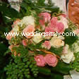 roses, aralia leaves, maidenhair, leather fern, aspidistra leaves
