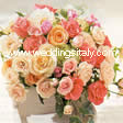 colored roses, viburnum, ivy