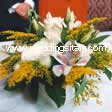 roses, alstroemeria, lisiantus, solidago